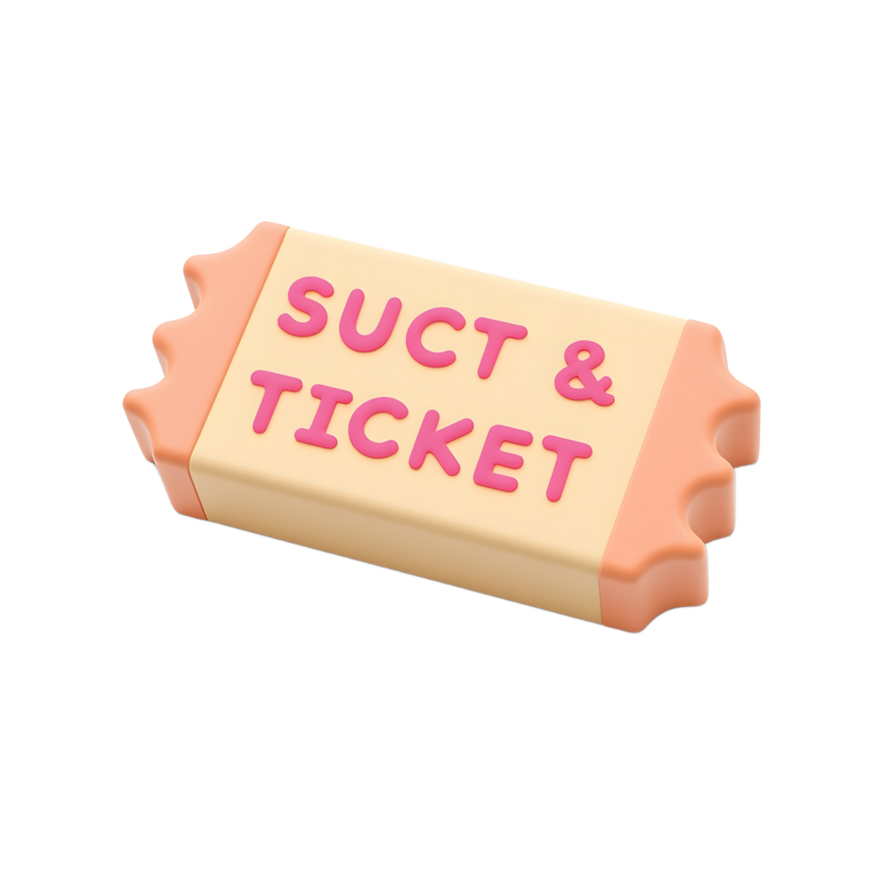 Cute 3D Product Ticket Icon Design png