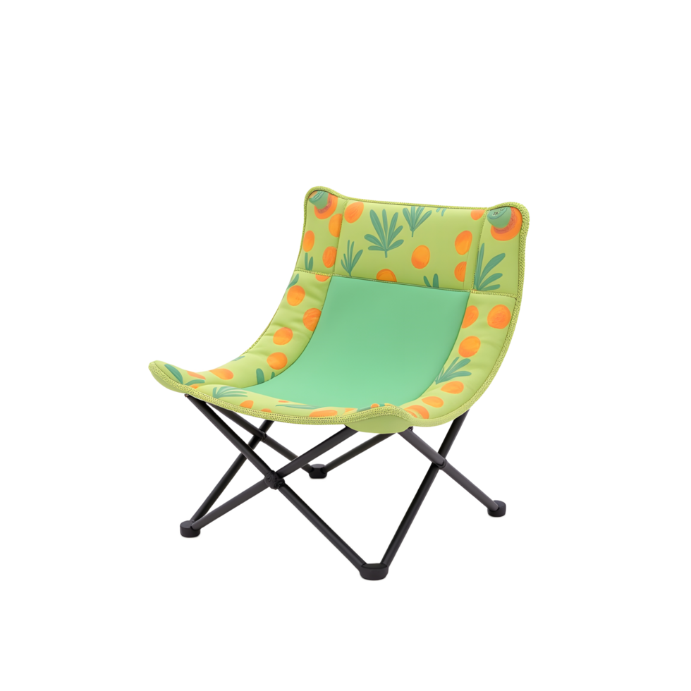 Portable Folding Camping Chair with Fruit Pattern Design png