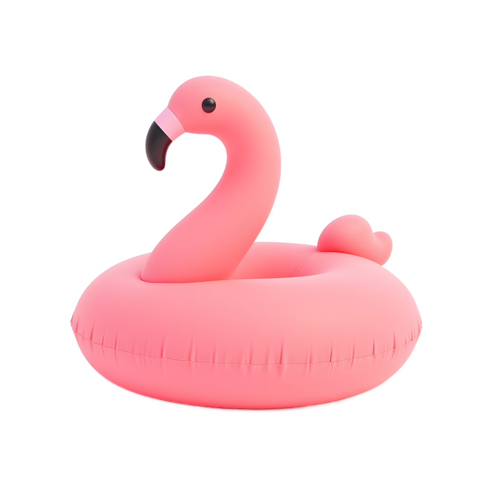 Pink Flamingo Inflatable Pool Ring Summer Fun png
