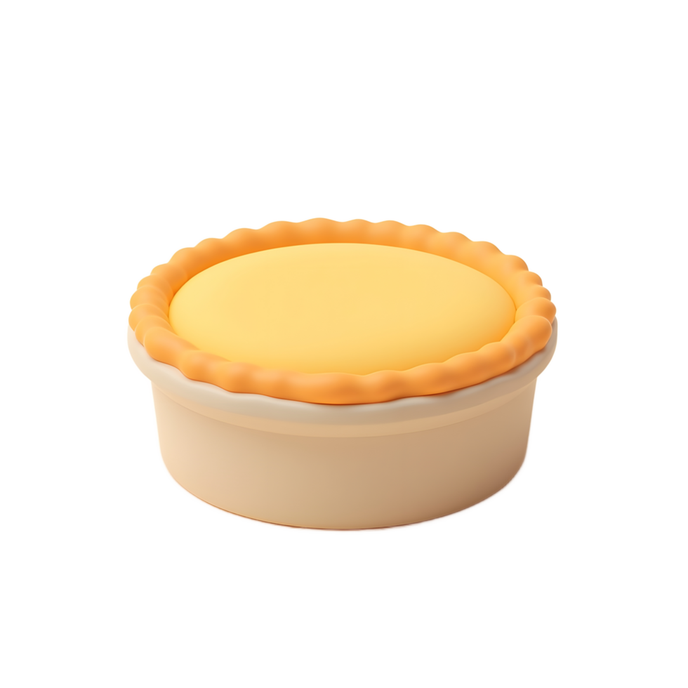 Delicious Egg Tart Pastry Dessert 3D Render Image png