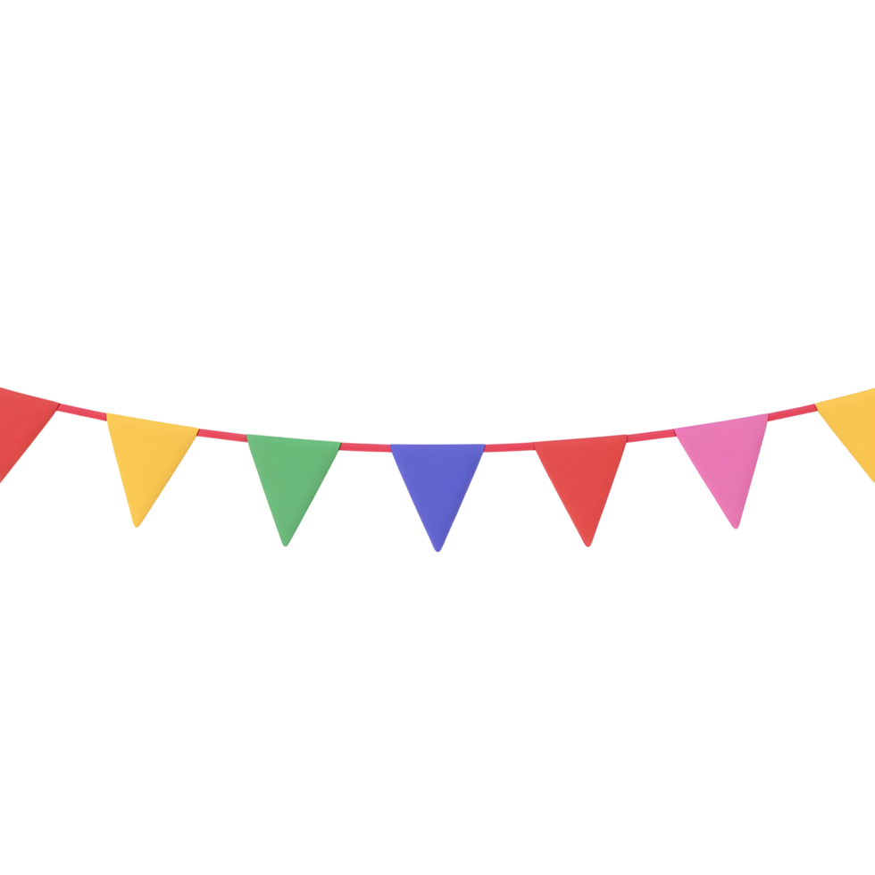 Colorful Party Bunting Flags Decoration for Festive Events png
