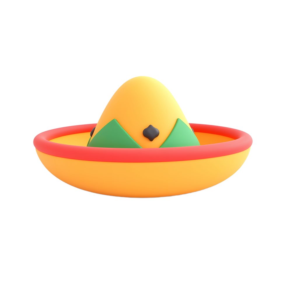 Adorable 3D Rendered Sombrero Hat Fiesta Decoration png