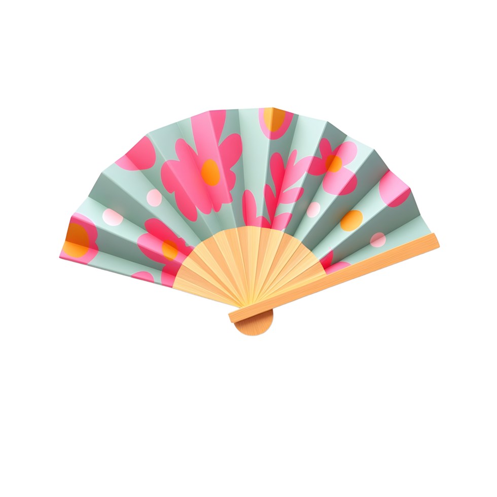 Pretty Floral Hand Fan Summer Accessory for Parties png