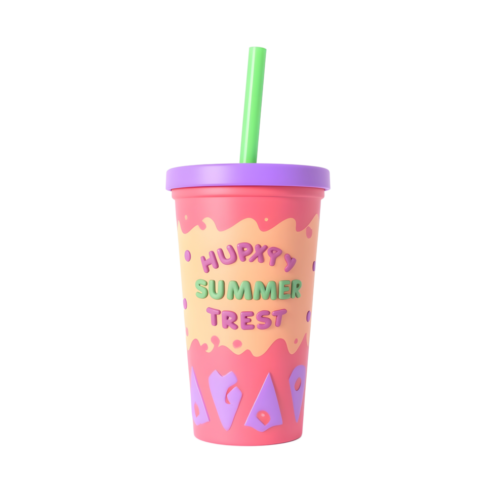 Cute Summer Tumbler with Happy Design Perfect for Drinks png