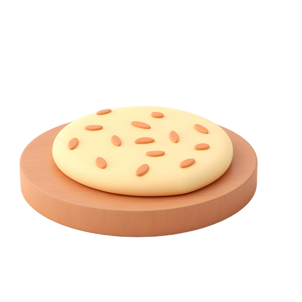 Delicious Buttery Cookie on Wooden Board 3D Render png