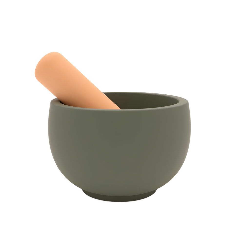 Modern Olive Green Mortar and Pestle Kitchen Tool png