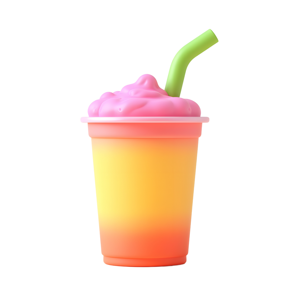 Refreshing Pink and Orange Smoothie with Whipped Cream png