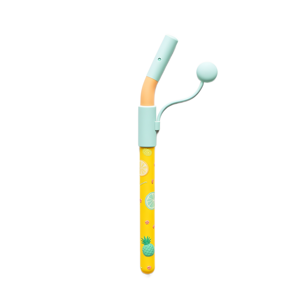 Fun Tropical Fruit Straw with Bendable Design png