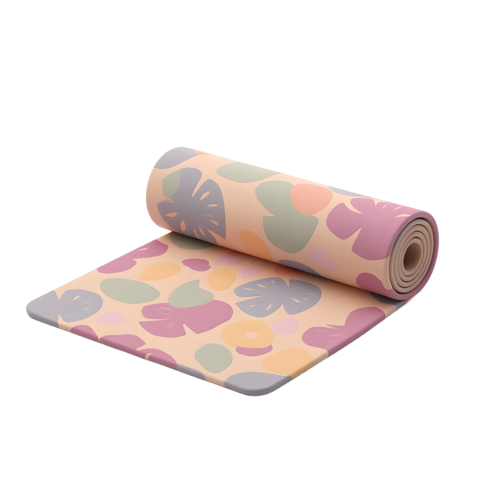 Floral Yoga Mat Pastel Design Exercise Fitness Mat png