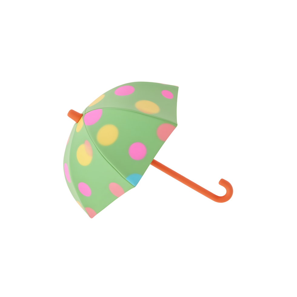 Cute Polka Dot Umbrella Green Pastel Rain Accessory png