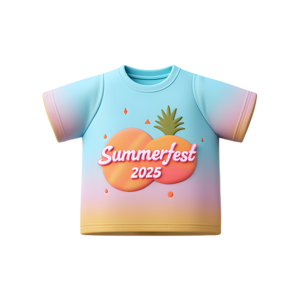 Summerfest 2025 T-Shirt Design Pastel Rainbow png