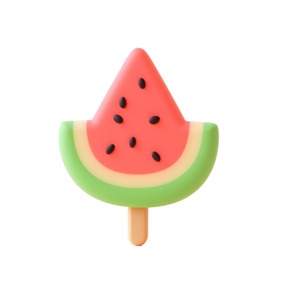 Sweet Watermelon Popsicle 3D Render Summer Treat png