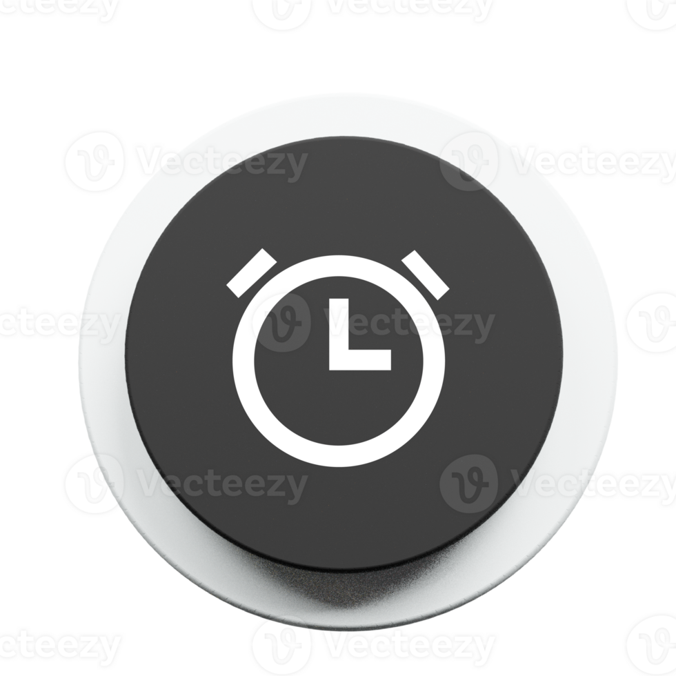 Black button with a clock icon png