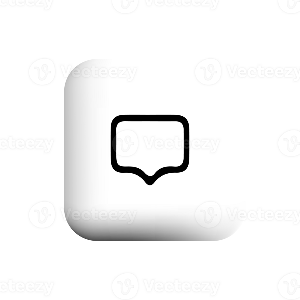Speech bubble icon on white button png