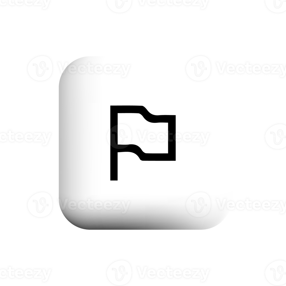 Flag icon on a white button png
