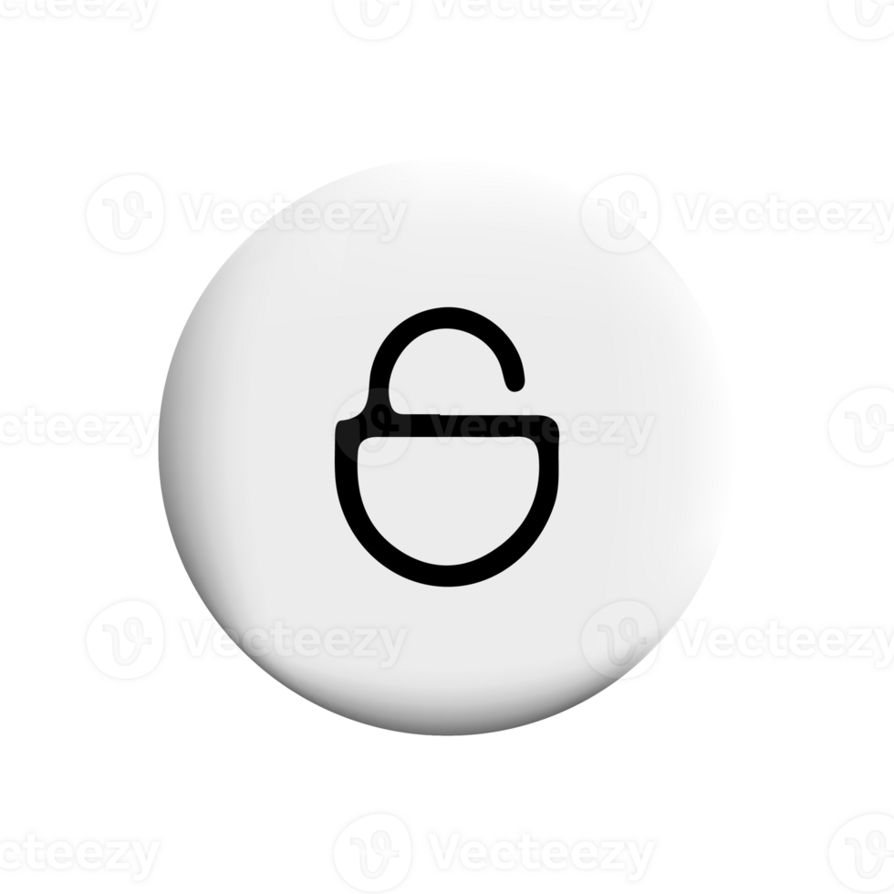 Lock icon on a white button png