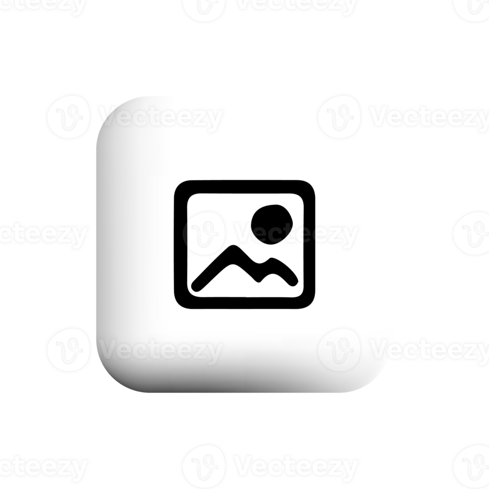 Photo icon on a white square button png