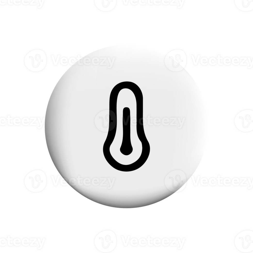 Thermometer icon on a white button png