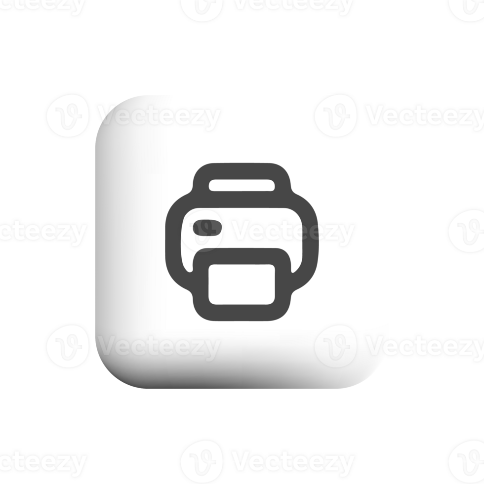 Printer icon on white square button png