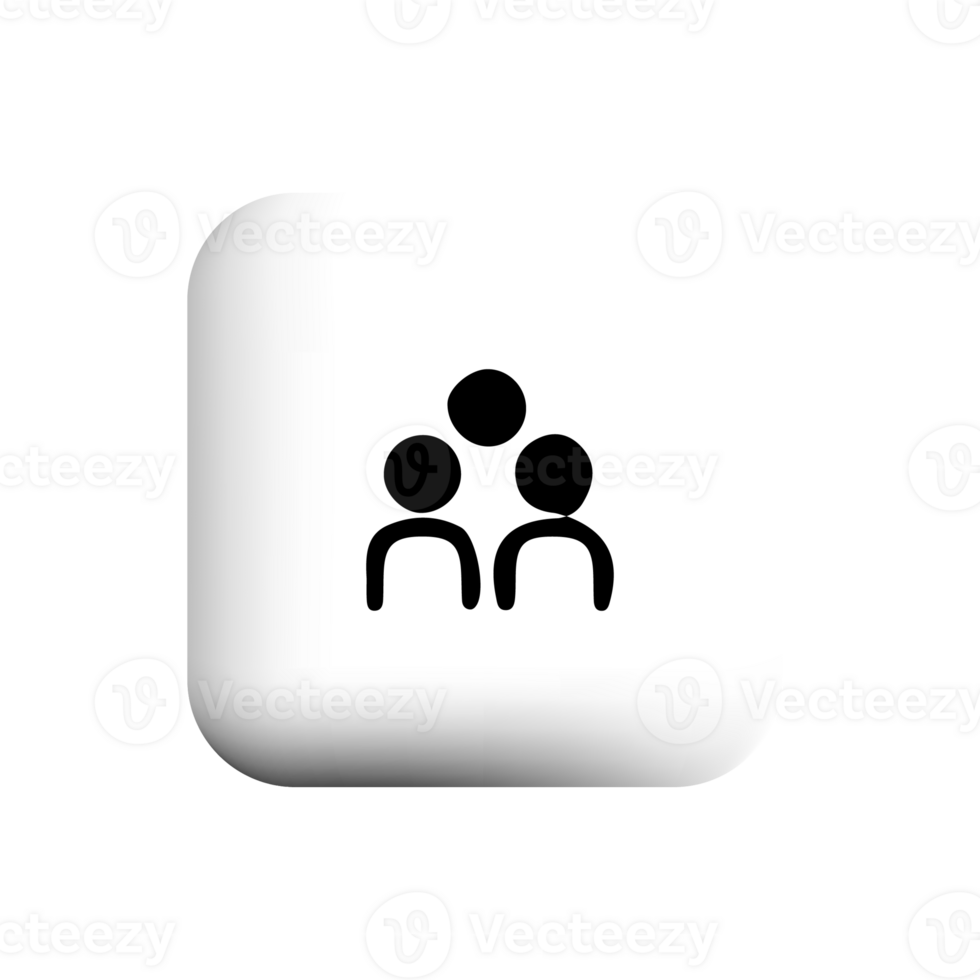 People grup icon on square png