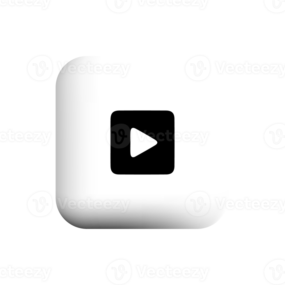play button icon black on white square png