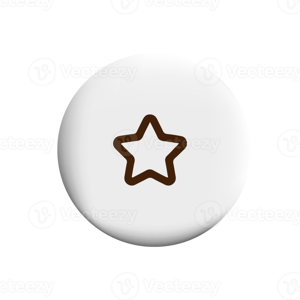 Star icon on white button png