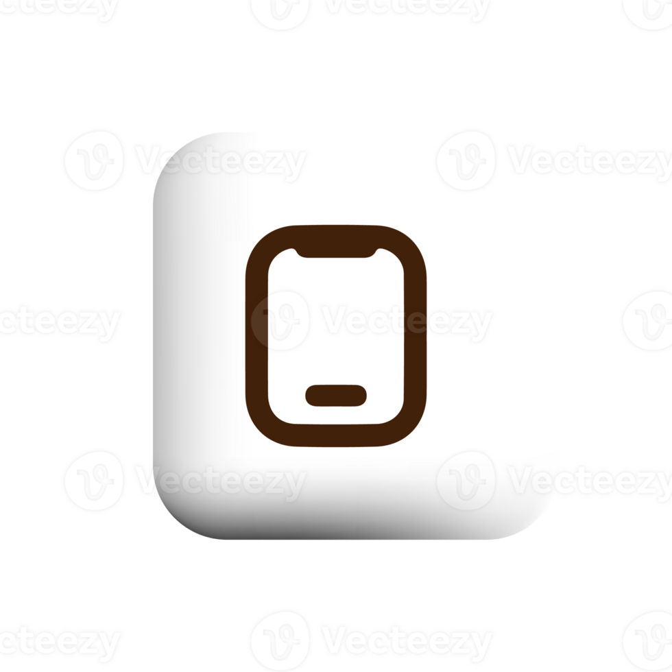 Smartphone icon on white square with shadow png