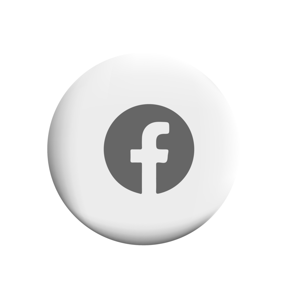 Facebook icon on white square with shadow png