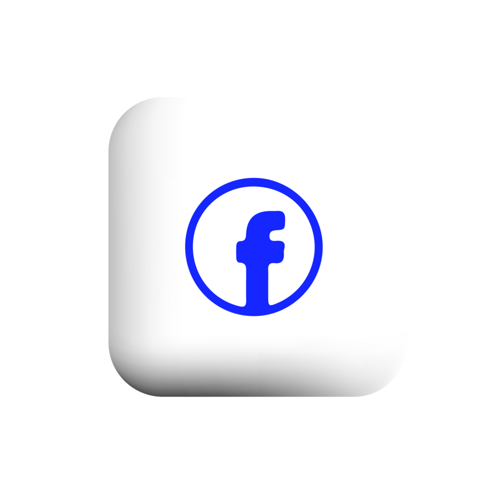facebook icon on white square button png