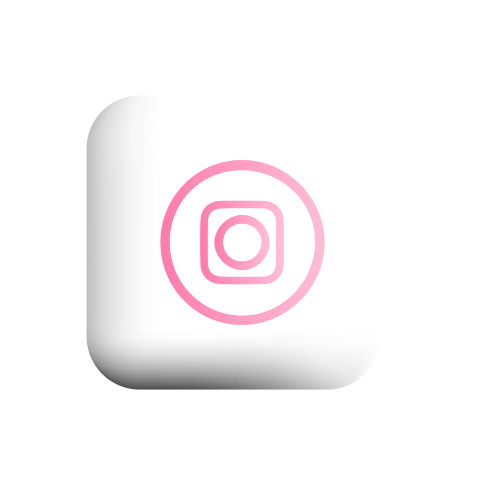 Instagram icon on white square with shadow png
