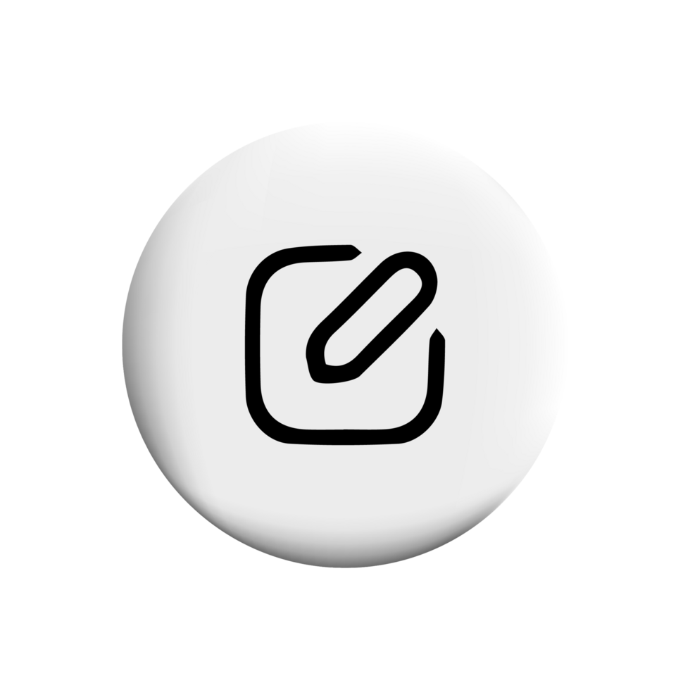 Edit icon on white square with shadow png