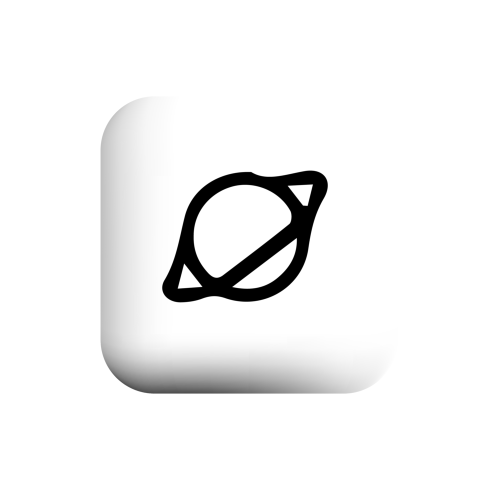 Globe icon on white square with shadow png