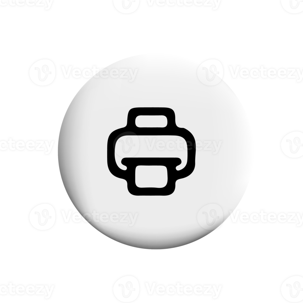 printer icon on circle shape png