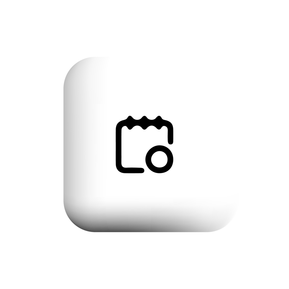 Date icon on white square with shadow png