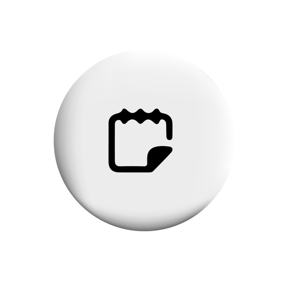 Date mark icon on white square with shadow png