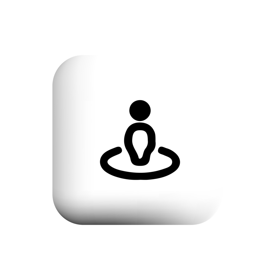 Person icon on white square with shadow png