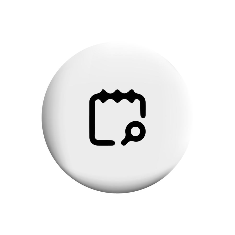 Search icon date on white square with shadow png