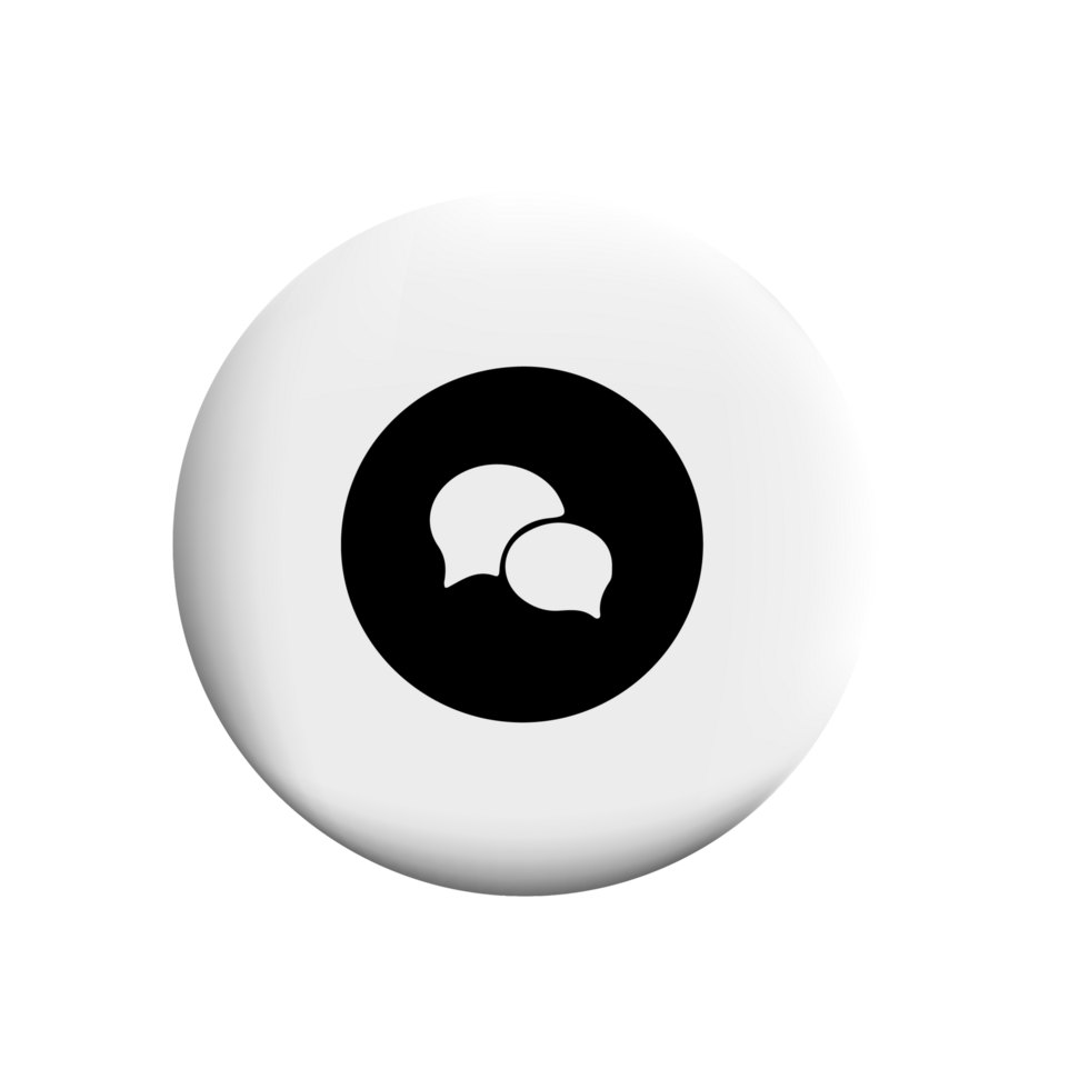 Chat icon on a white button png