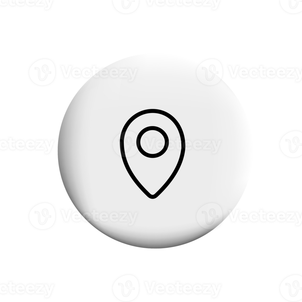 Map pin icon on a white button png