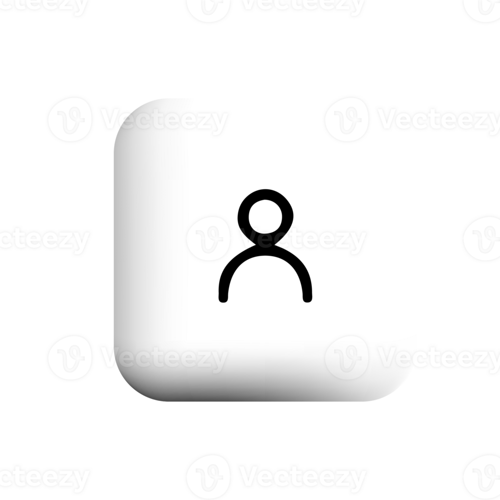 Person icon on square button png