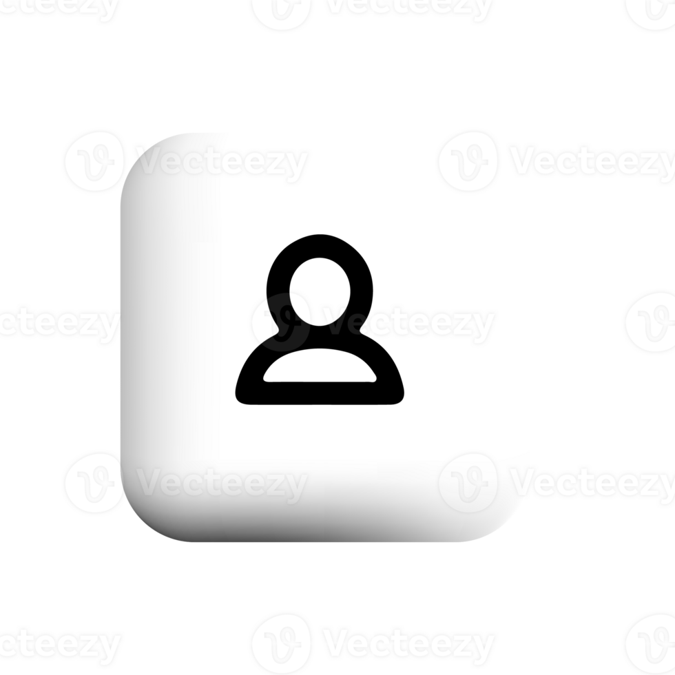 Person user icon on white square button png