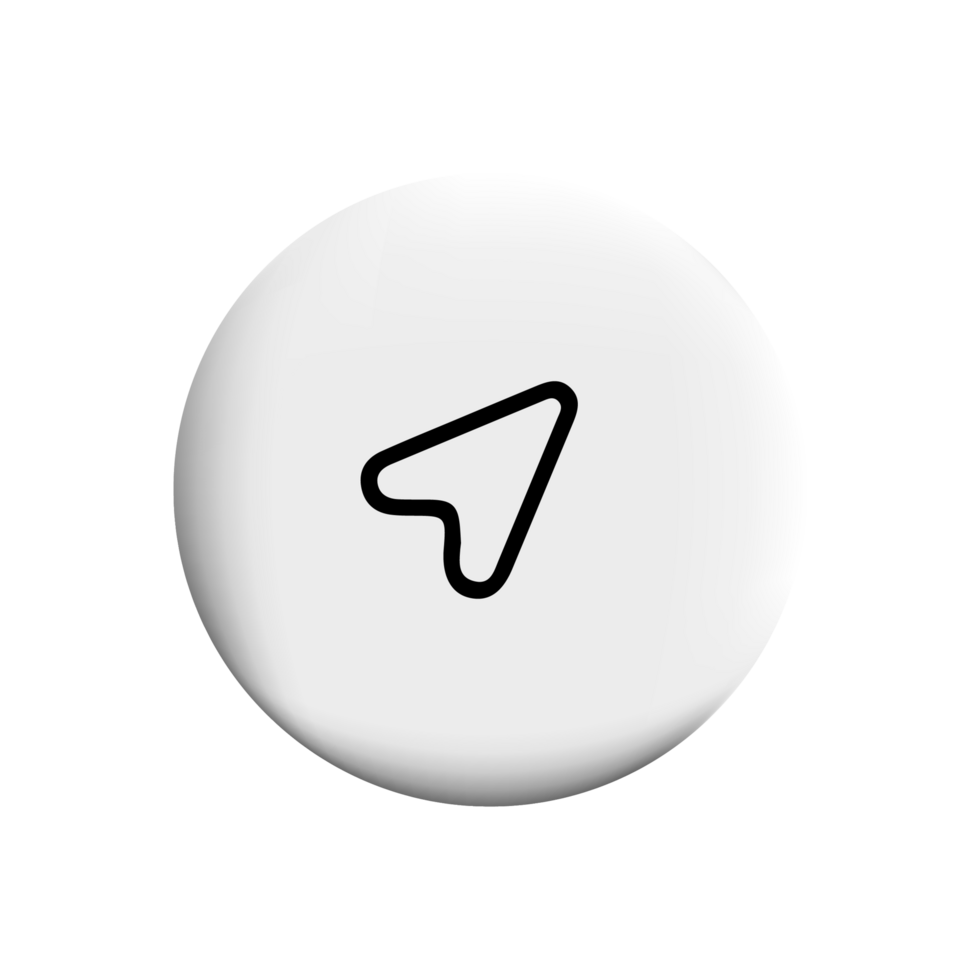 Cursor icon black on a white button png