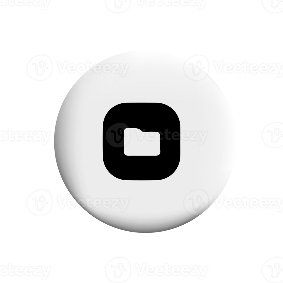 Open folder icon on a black and white button png