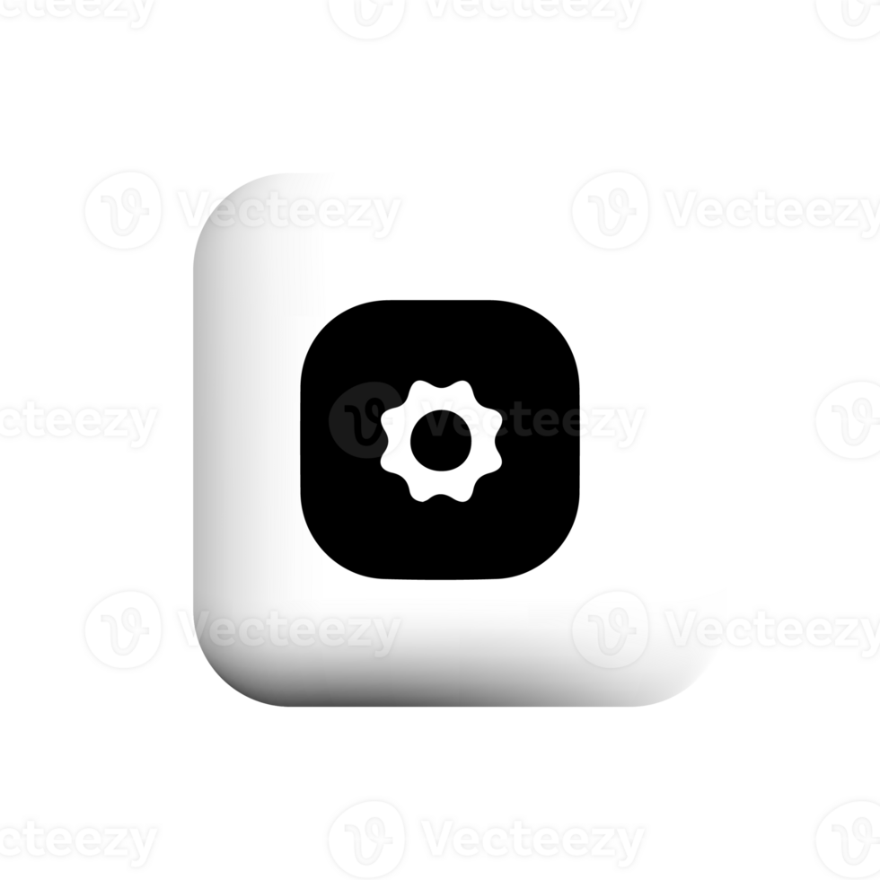 Gear wheel icon on square png