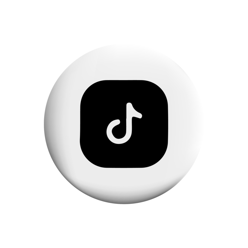Tik tok icon on a white button png