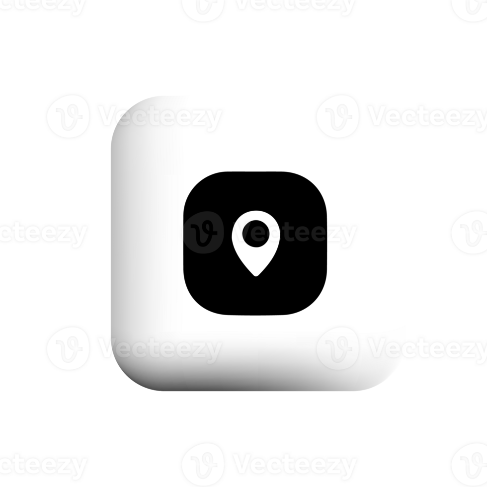 Location pin icon on a white square png