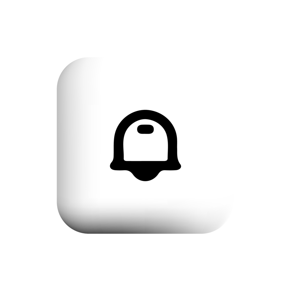 Bell icon black on a white button png