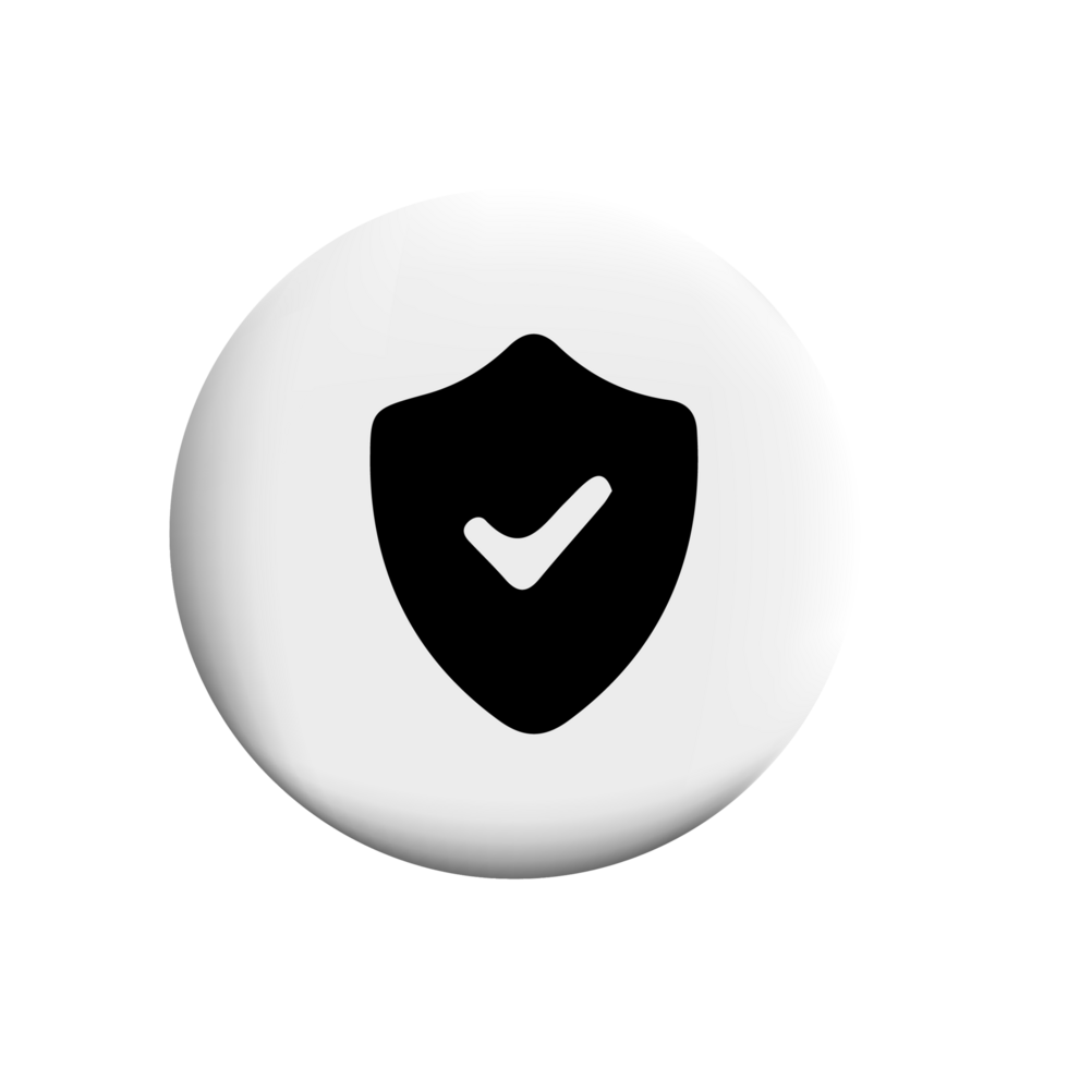 Shield icon on a white button png