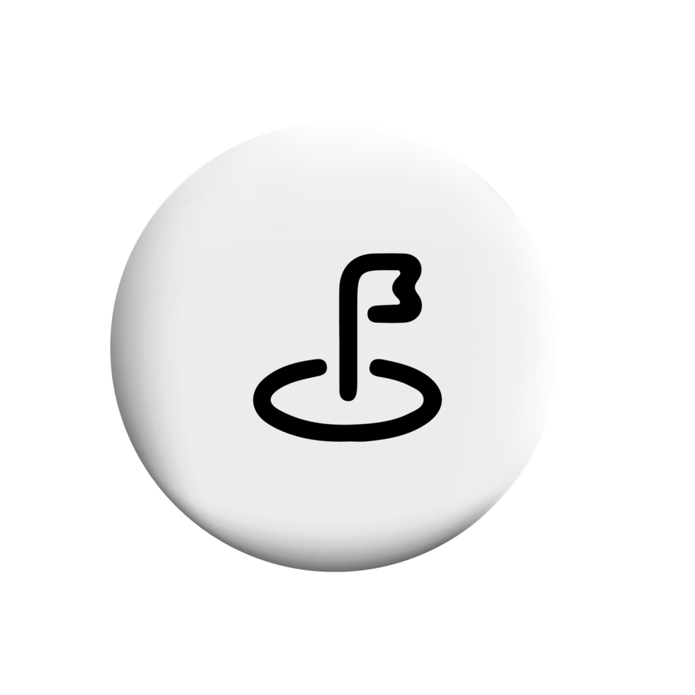 Flag icon black on a white button png