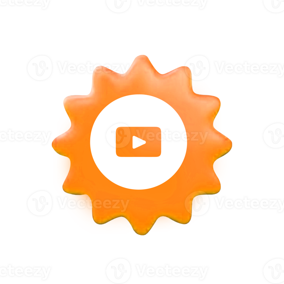 youtube icon on orange sunburst png
